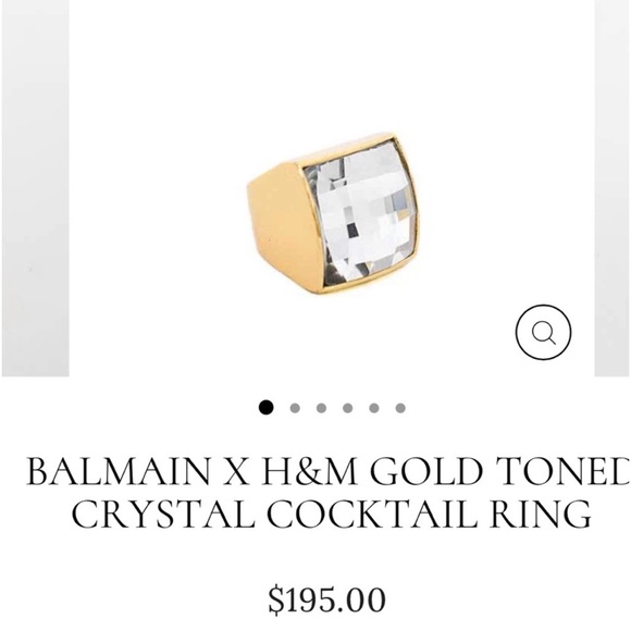 Balmain x H&M Crystal and Gold Cocktail Ring - Picture 2 of 10